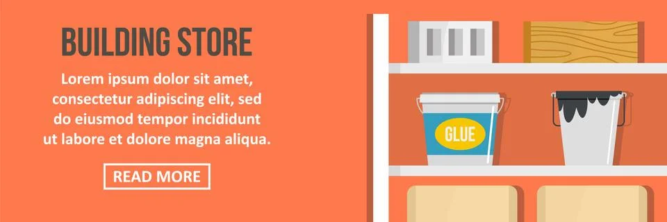 Building store banner horizontal concept Ilustración de archivo
