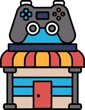 The building is a store for video games Ilustración de archivo