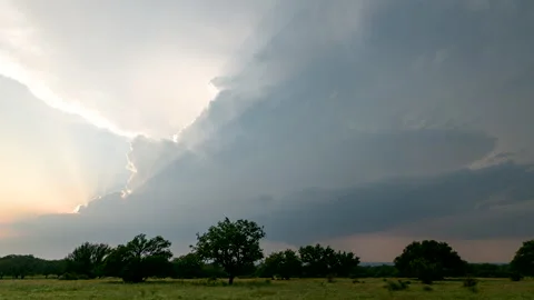Building storm at sunset Stock Footage 272699313