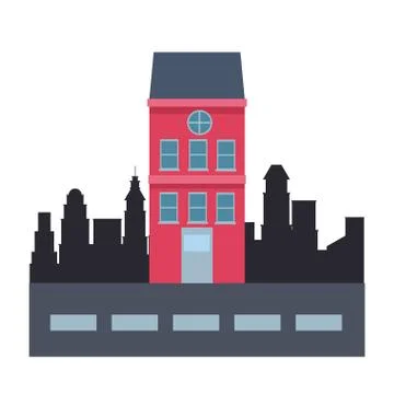Building street house structure Ilustración de archivo