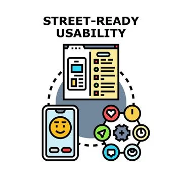 Building street ready usability for digital product interfaces Stock Illustration