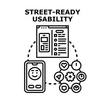 Building street ready usability for digital product interfaces Stock Illustration