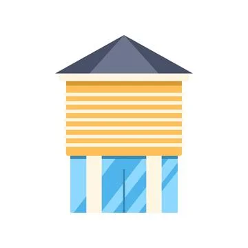 Building with striped facade and column windows illustration Ilustración de archivo