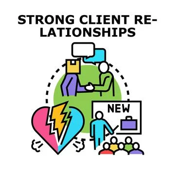 Building strong client relationships and developing new business Stock Illustration