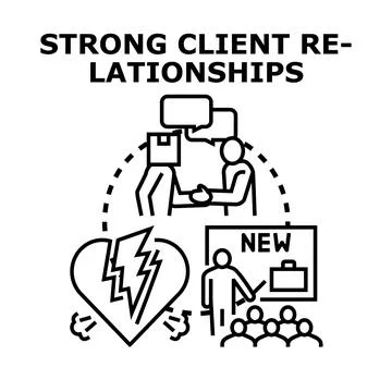 Building strong client relationships and developing new business Stock Illustration
