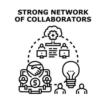 Building strong collaborative network for business development Ilustración de archivo