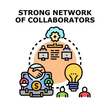 Building strong collaborative network for business development Ilustración de archivo