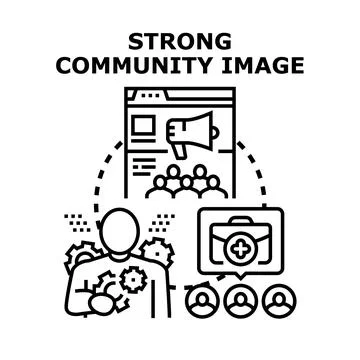 Building strong community through online communication and collaboration Ilustración de archivo