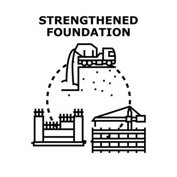 Building strong foundation for construction development project Illustrazione stock