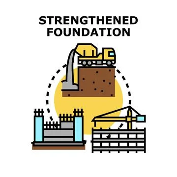Building strong foundation for construction development project Stock Illustration