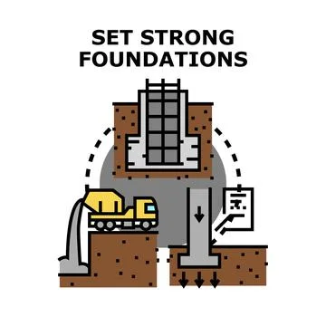 Building strong foundations for new construction projects Illustrazione stock