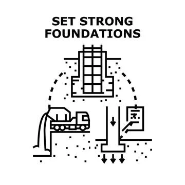 Building strong foundations for new construction projects イラスト素材