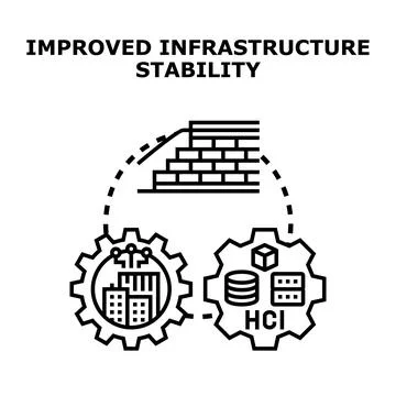 Building strong infrastructure, stability, and network technology Illustrazione stock
