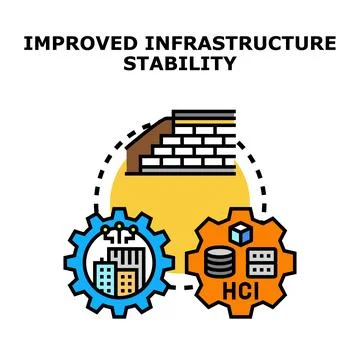 Building strong infrastructure, stability, and network technology Stockillustratie