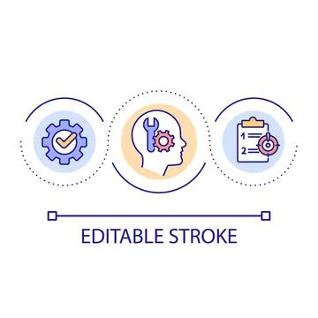 Building strong mindset loop concept icon Ilustración de archivo