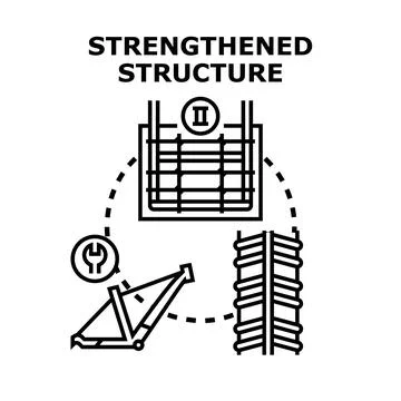 Building strong structures using construction reinforcement elements Stock Illustration