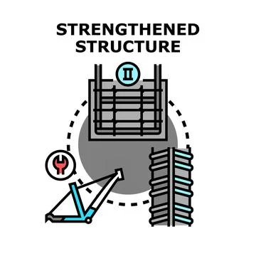 Building strong structures using construction reinforcement elements Stock Illustration