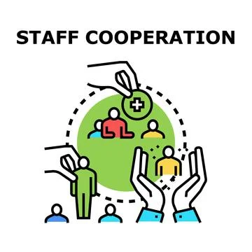 Building strong teamwork through business staff cooperation Stock Illustration