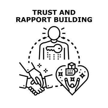 Building strong trust and rapport for successful collaboration Stock Illustration