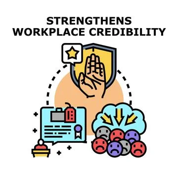Building strong workplace credibility and trust concept Stock Illustration