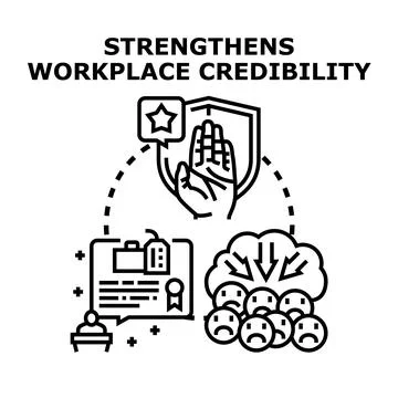 Building strong workplace credibility and trust concept Stock Illustration