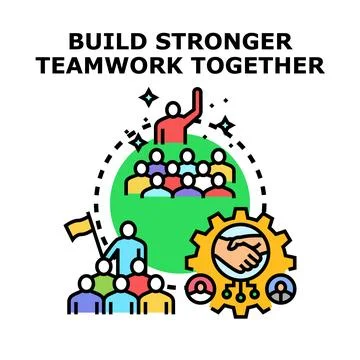 Building stronger teamwork together achieving business success Stock Illustration
