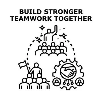 Building stronger teamwork together achieving business success Stock Illustration