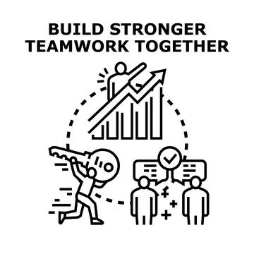 Building stronger teamwork together concept illustration Stock Illustration
