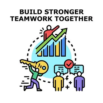 Building stronger teamwork together concept illustration Stock Illustration