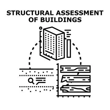 Building structural assessment concept for construction industry Stock Illustration