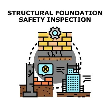 Building structural foundation safety inspection process Illustrazione stock