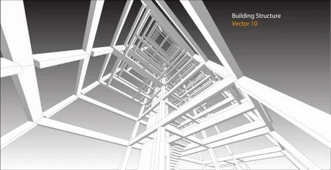 Building structure abstract,  3d illustration, vector Stock Illustration