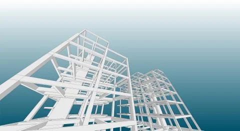 Building structure abstract,  3d illustration, vector 스톡 일러스트