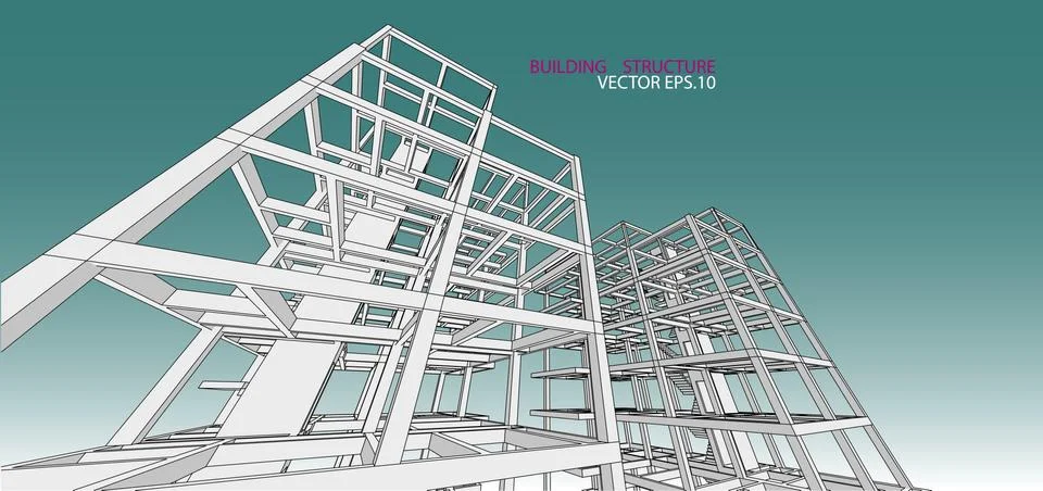 Building structure abstract,  3d illustration, vector 스톡 일러스트