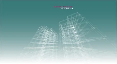 Building structure abstract,  3d illustration, vector Stock Illustration