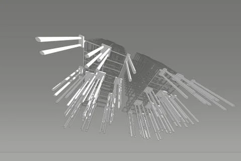 Building structure abstract,  3d illustration Stock Illustration