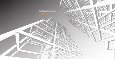 Building structure abstract,  3d illustration, vector Stock Illustration