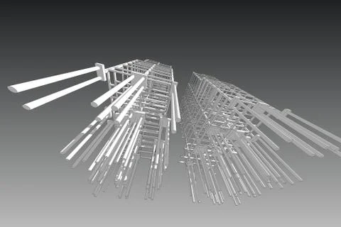Building structure abstract,  3d illustration Stock Illustration
