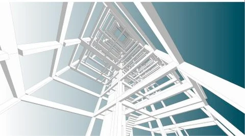 Building structure abstract,  3d illustration, vector 스톡 일러스트