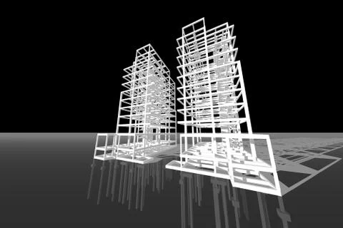 Building structure abstract,  3d illustration Stock Illustration