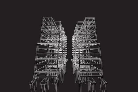 Building structure abstract,  3d illustration Stock Illustration