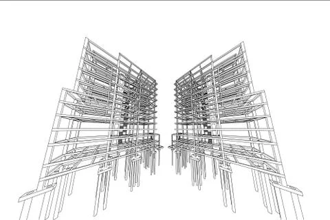 Building structure abstract,  3d illustration 스톡 일러스트