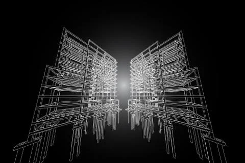 Building structure abstract,  3d illustration Stock Illustration