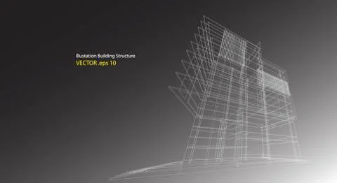 Building structure abstract,  3d illustration, vector Stock Illustration