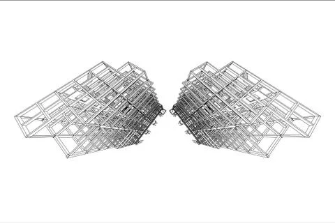 Building structure abstract,  3d illustration 스톡 일러스트