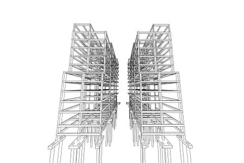 Building structure abstract,  3d illustration Stock Illustration