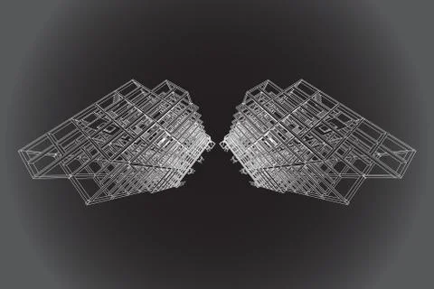Building structure abstract,  3d illustration 스톡 일러스트