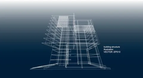 Building structure abstract,  3d illustration, vector 스톡 일러스트