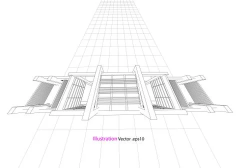 Building structure abstract,  3d illustration, vector 스톡 일러스트