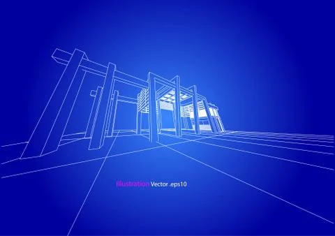 Building structure abstract,  3d illustration, vector Stock Illustration